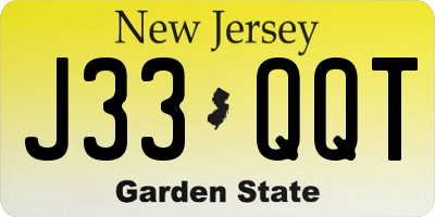 NJ license plate J33QQT