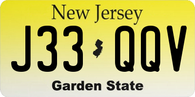 NJ license plate J33QQV