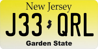 NJ license plate J33QRL