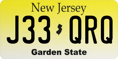 NJ license plate J33QRQ
