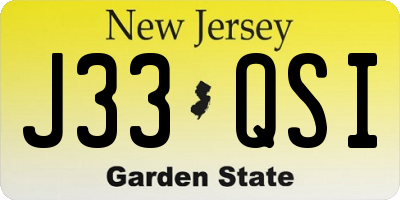 NJ license plate J33QSI