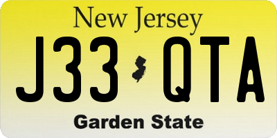 NJ license plate J33QTA