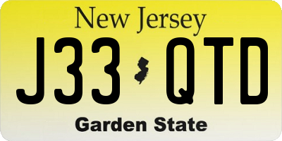 NJ license plate J33QTD