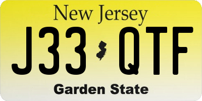 NJ license plate J33QTF