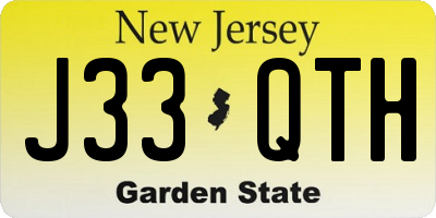 NJ license plate J33QTH