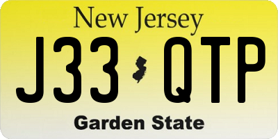 NJ license plate J33QTP