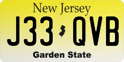 NJ license plate J33QVB