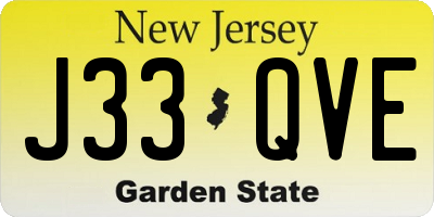 NJ license plate J33QVE