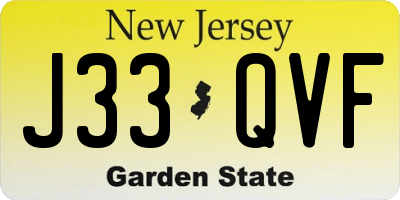 NJ license plate J33QVF