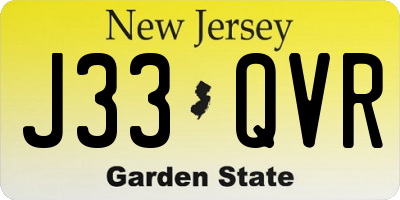 NJ license plate J33QVR