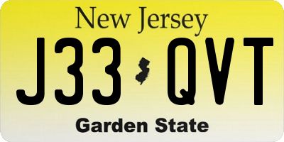 NJ license plate J33QVT