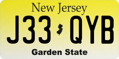 NJ license plate J33QYB