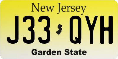NJ license plate J33QYH