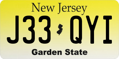 NJ license plate J33QYI
