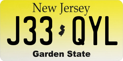 NJ license plate J33QYL