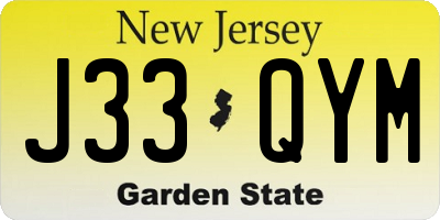 NJ license plate J33QYM
