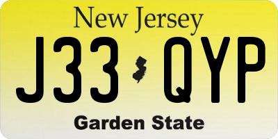 NJ license plate J33QYP