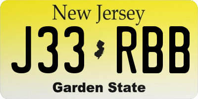 NJ license plate J33RBB
