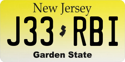 NJ license plate J33RBI
