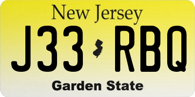 NJ license plate J33RBQ