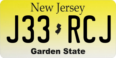 NJ license plate J33RCJ