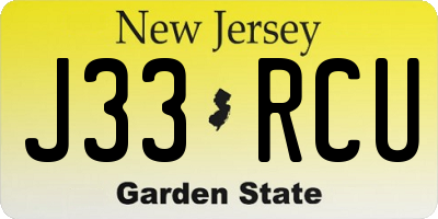 NJ license plate J33RCU