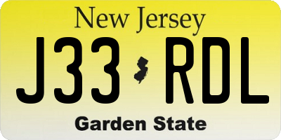 NJ license plate J33RDL
