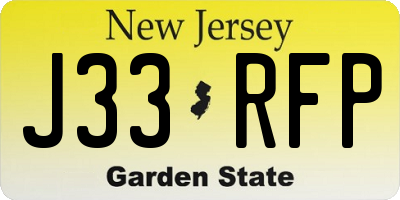 NJ license plate J33RFP