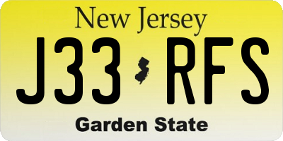 NJ license plate J33RFS