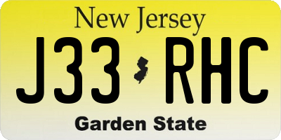 NJ license plate J33RHC