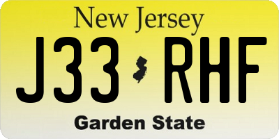 NJ license plate J33RHF