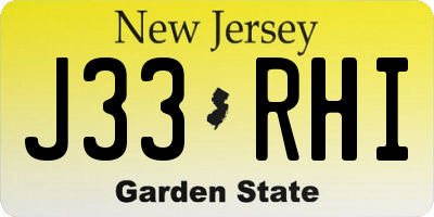 NJ license plate J33RHI