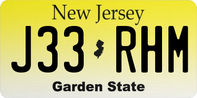 NJ license plate J33RHM