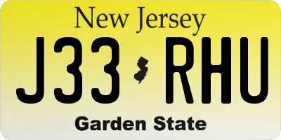 NJ license plate J33RHU
