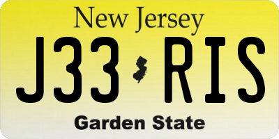 NJ license plate J33RIS