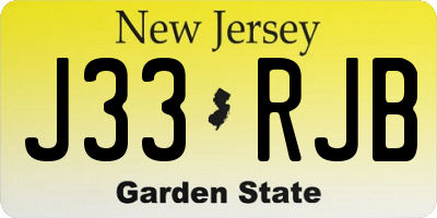 NJ license plate J33RJB