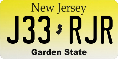 NJ license plate J33RJR