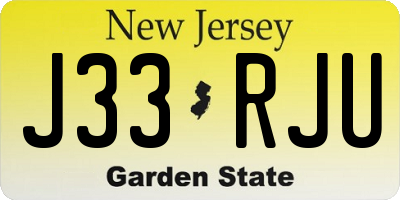 NJ license plate J33RJU