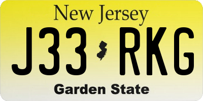 NJ license plate J33RKG