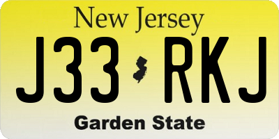 NJ license plate J33RKJ