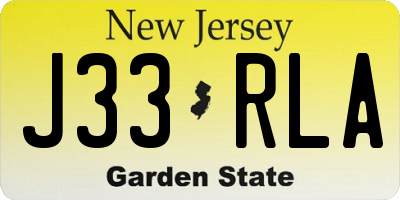 NJ license plate J33RLA