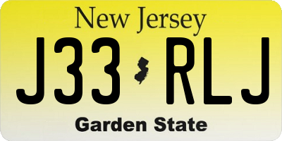 NJ license plate J33RLJ