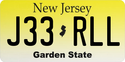 NJ license plate J33RLL