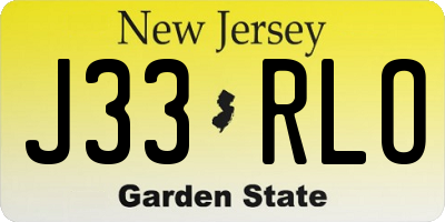 NJ license plate J33RLO