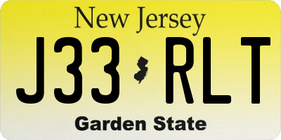 NJ license plate J33RLT