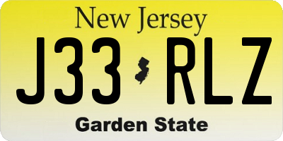 NJ license plate J33RLZ