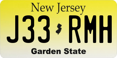 NJ license plate J33RMH
