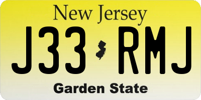 NJ license plate J33RMJ