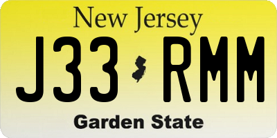 NJ license plate J33RMM