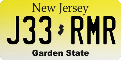 NJ license plate J33RMR